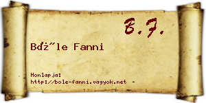Bőle Fanni névjegykártya